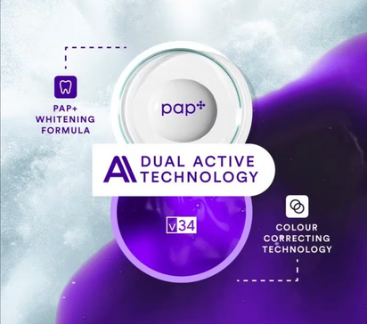 Vital Boost+™ V34 Purple Whitening Strips, Instant Color Correcting Teeth Brightening